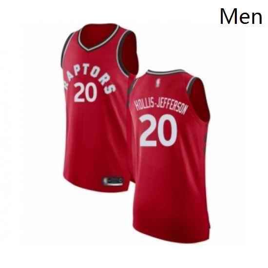 Mens Toronto Raptors 20 Rondae Hollis Jefferson Authentic Red Basketball Jersey Icon Edition